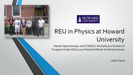 REU in Physics at Howard University