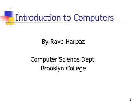 Introduction to Computers