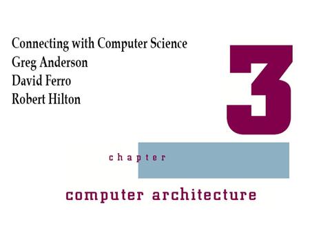 Connecting with Computer Science 2 Objectives Learn why you need to understand how computers work Learn what a CPU is, and what it is made of Learn how.