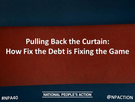 Pulling Back the Curtain: How Fix the Debt is Fixing the Game.