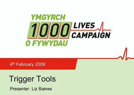 Trigger Tools 4 th February 2009 Presenter: Liz Baines.