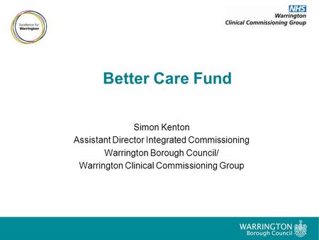 Better Care Fund Simon Kenton