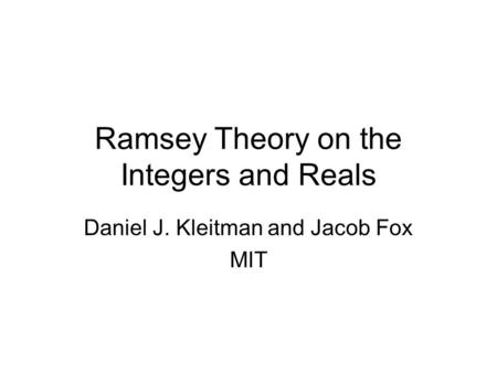 Ramsey Theory on the Integers and Reals