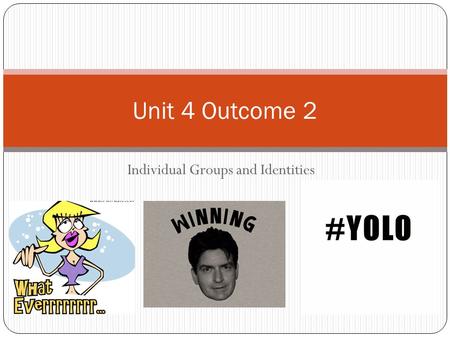 Individual Groups and Identities Unit 4 Outcome 2.