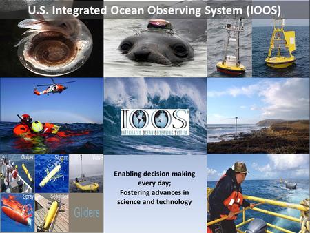 U.S. Integrated Ocean Observing System (IOOS) Enabling decision making every day; Fostering advances in science and technology.