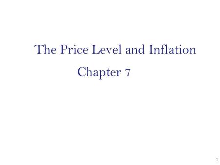 The Price Level and Inflation