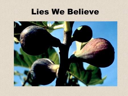 Lies We Believe. Judges 17:6 “In those days there was no king in Israel; every man did what was right in his own eyes.”