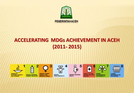 ACCELERATING MDGs ACHIEVEMENT IN ACEH (2011- 2015) PEMERINTAH ACEH.