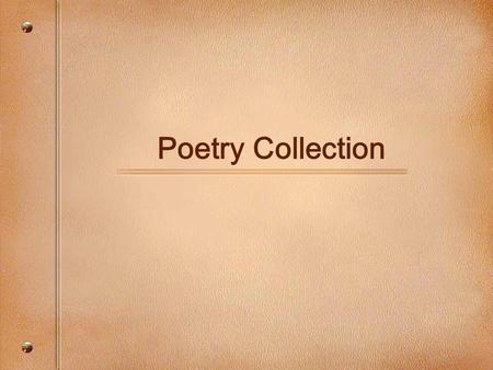 Poetry Collection.