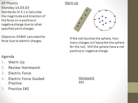 Electric Force Guided Practice Practice E#2