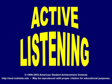 © 1996-2003 American Student Achievement Institute  May be reproduced with proper citation for educational purposes.