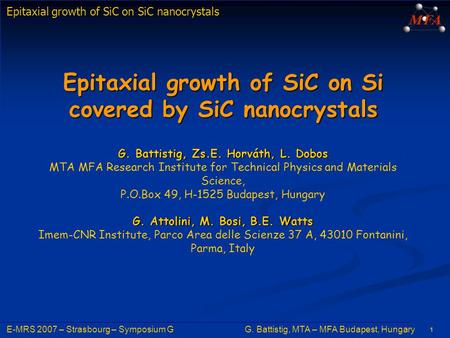 Epitaxial growth of SiC on Si covered by SiC nanocrystals G