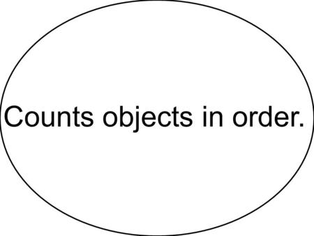 Counts objects in order.. Counts each object only once.