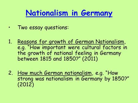 Nationalism in Germany
