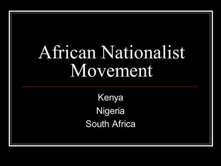 African Nationalist Movement