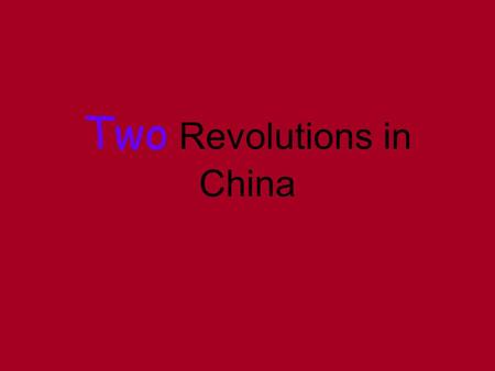 Two Revolutions in China Remember: Spheres of Influence?  A Region (sphere) where foreigners were given special economic privileges.  They could become.
