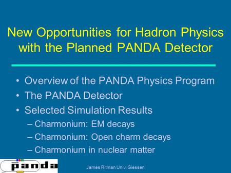 New Opportunities for Hadron Physics with the Planned PANDA Detector