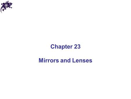 Chapter 23 Mirrors and Lenses.