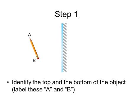 Step 1 Identify the top and the bottom of the object (label these “A” and “B”)