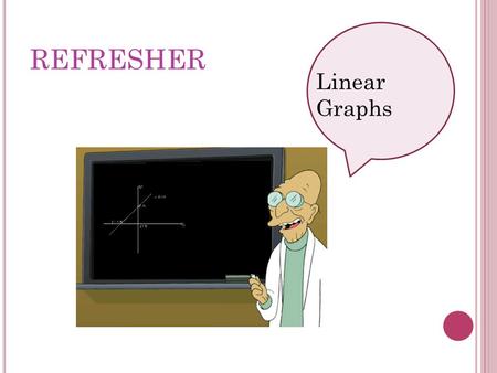 REFRESHER Linear Graphs.