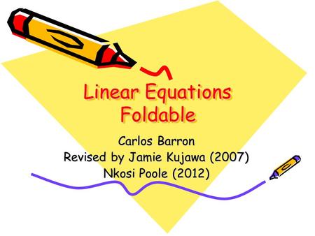 Linear Equations Foldable