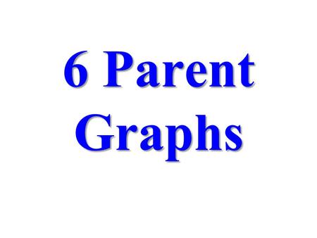 6 Parent Graphs. Class Work Work Book p. 39 #1 – 8, 13 – 24.