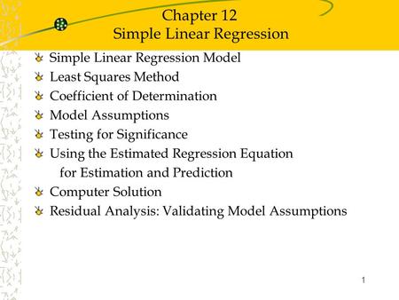 Chapter 12 Simple Linear Regression