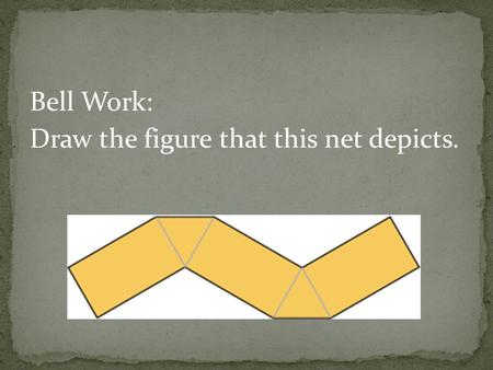 Bell Work: Draw the figure that this net depicts..