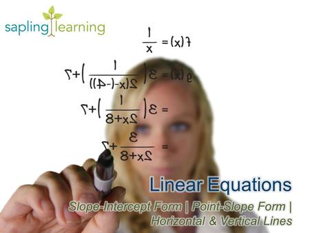 Linear Equations Learning Objectives
