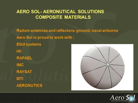 AERO SOL- AERONUTICAL SOLUTIONS COMPOSITE MATERIALS