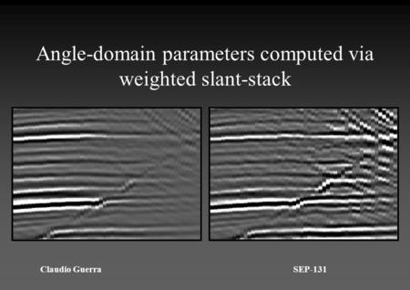 Angle-domain parameters computed via weighted slant-stack Claudio GuerraSEP-131.