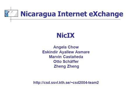Angela Chow Eskindir Ayallew Asmare Marvin Castañeda Otto Schäffer Zheng Zheng  Nicaragua Internet eXchange NicIX.