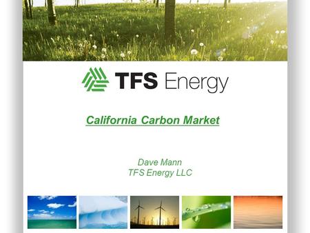 California Carbon Market Dave Mann TFS Energy LLC.