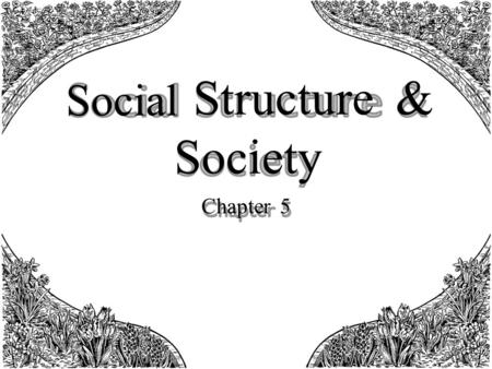 Social Structure & Society Chapter 5.
