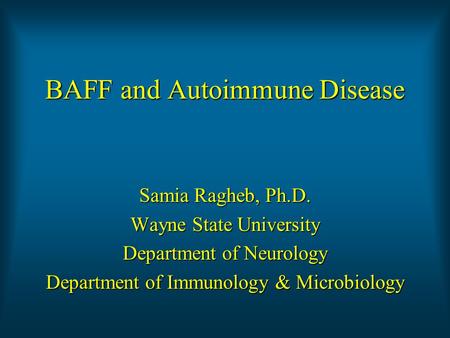 BAFF and Autoimmune Disease