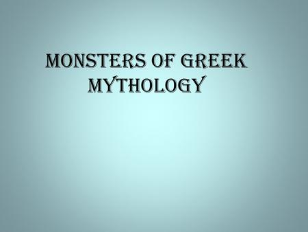Monsters of Greek Mythology