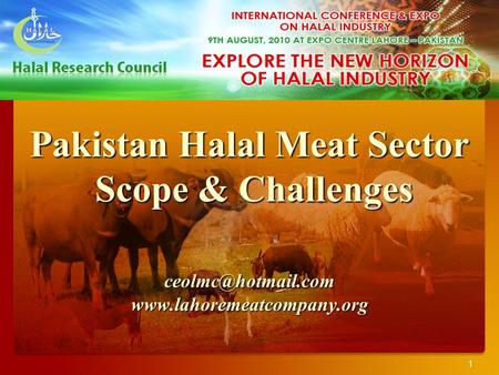 1 Pakistan Halal Meat Sector Scope & Challenges