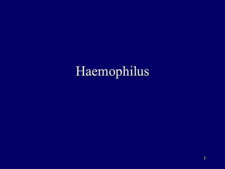 Haemophilus.