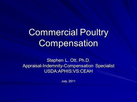 Commercial Poultry Compensation