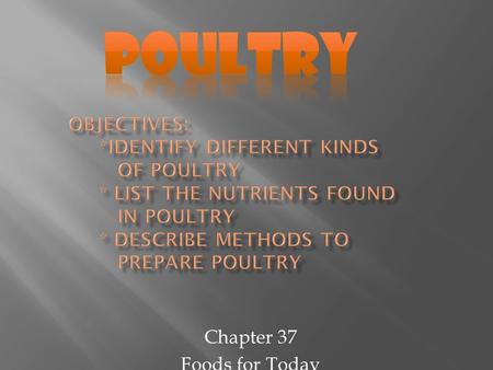 Chapter 37 Foods for Today
