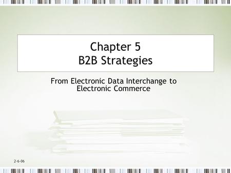 From Electronic Data Interchange to Electronic Commerce