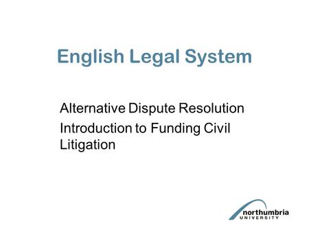 English Legal System Alternative Dispute Resolution