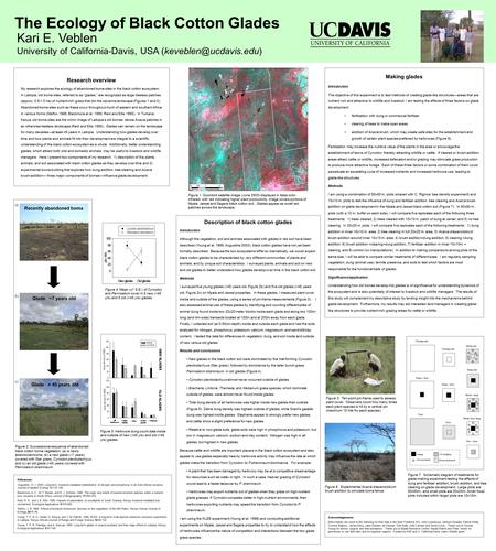 The Ecology of Black Cotton Glades Kari E. Veblen University of California-Davis, USA Research overview My research explores the.