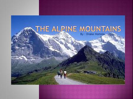 By : Drake Homola.  People that live near the Alps need the Alps to live. They get food, water, wood off the mountains. Otzi was found in the Alps in.