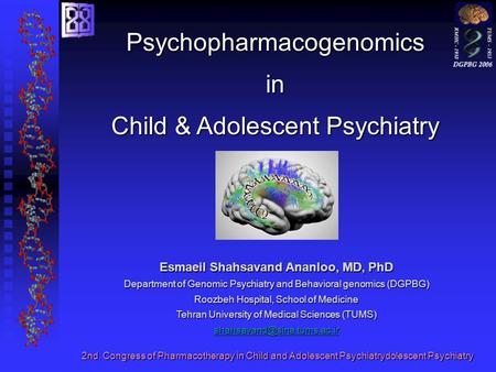 Psychopharmacogenomics in Child & Adolescent Psychiatry