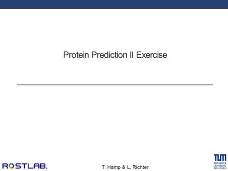 T. Hamp & L. Richter Protein Prediction II Exercise.