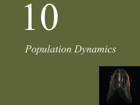 10 Population Dynamics. 10 Population Dynamics Case Study: A Sea in Trouble Patterns of Population Growth Delayed Density Dependence Population Extinction.
