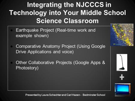 Integrating the NJCCCS in Technology into Your Middle School Science Classroom Presented by Laura Schechter and Carl Hazen - Bedminster School ●Earthquake.
