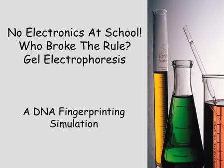 No Electronics At School! Who Broke The Rule? Gel Electrophoresis