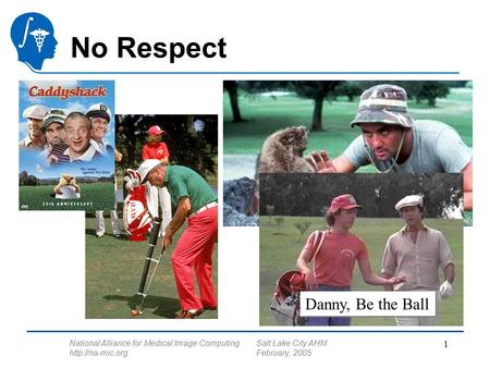 National Alliance for Medical Image Computing  Salt Lake City AHM February, 2005 1 No Respect Danny, Be the Ball.